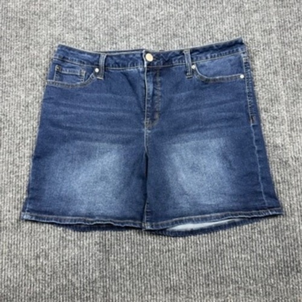 Seven7 Weekend Short Womens Size 16 Dark Wash Stretch Denim Shorts MY3324RO Dana